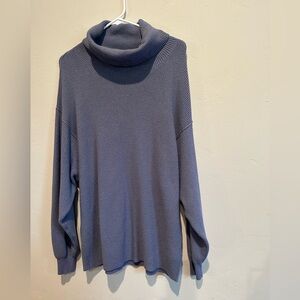 Free People Cozy Blue Cowl Neck Sweater